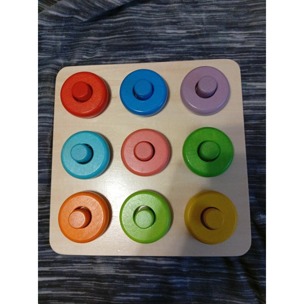 Crate & Kids Roundabout Wooden Circle And Tubes Toddler Toy Puzzle